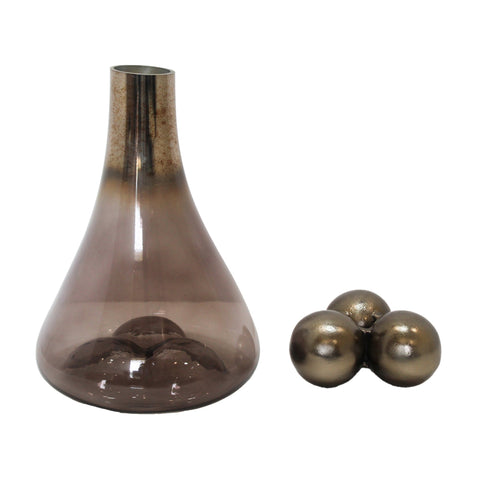 32151_Small_Shadow_Grey_Aged_MoltenBrass_Glass_Vase_With_Aluminium_Base_B
