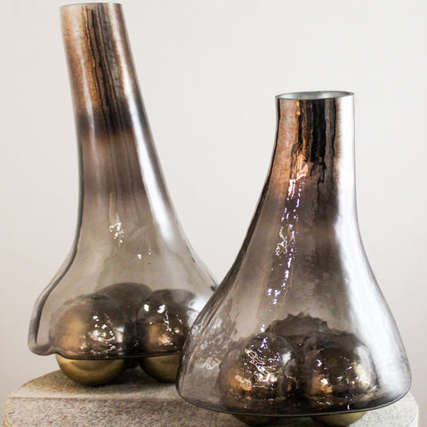 32151_Small_Shadow_Grey_Aged_MoltenBrass_Glass_Vase_With_Aluminium_Base_G