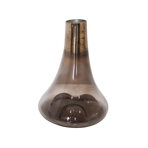 32152_Large_Shadow_Grey_Aged_BrassMolten_Glass_Vase_With_Aluminium_Base_B