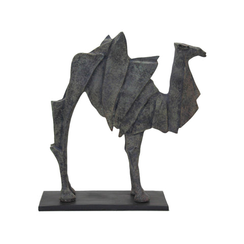 3240_Small_Mahogany_Patina_Black_Aluminium_Camel_Sculpture_A