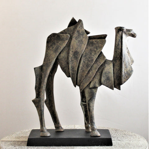 3240_Small_Mahogany_Patina_Black_Aluminium_Camel_Sculpture_F