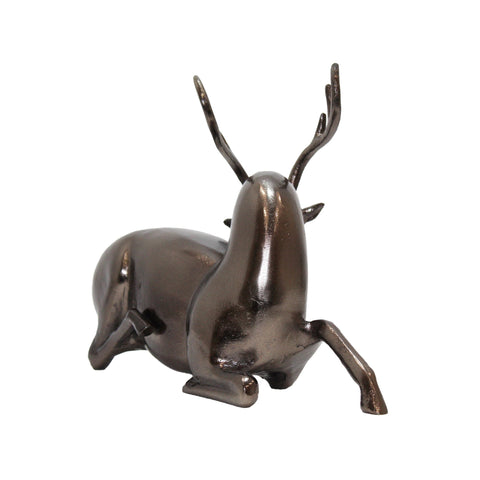 3527_Small_Antique_Nickel_Aluminium_Reindeer_Sculpture_D
