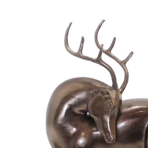 3528_Large_Antique_Nickel_Aluminium_Reindeer_Sculpture_D