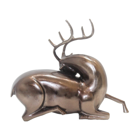 3528_Large_Antique_Nickel_Aluminium_Reindeer_Sculpture_E