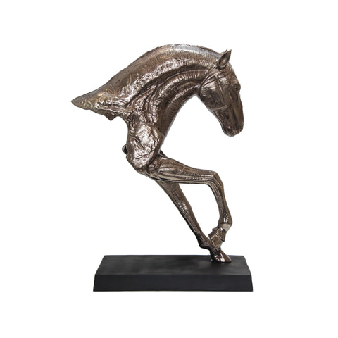 3727_Antique_Nickel_Black_Aluminium_Horse_Sculpture_A