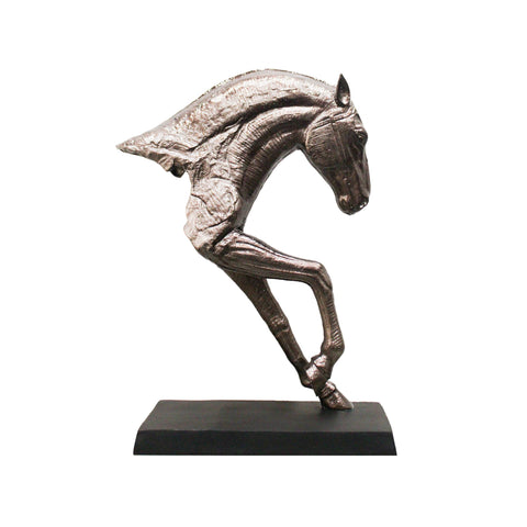3727_Antique_Nickel_Black_Aluminium_Horse_Sculpture_G