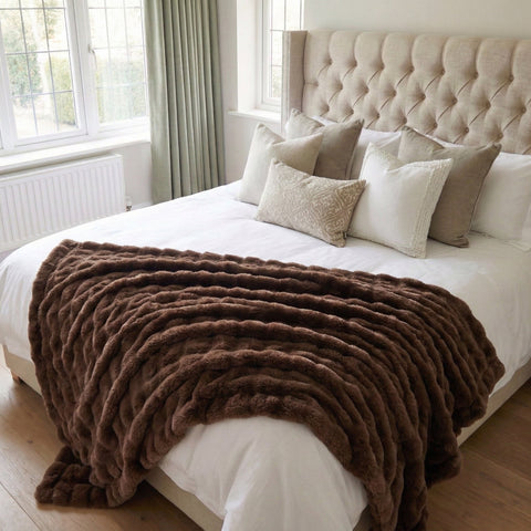 3d fur blanket brown