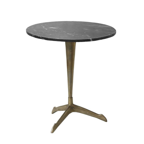 Asher - Black Marble and Antique Gold Lamp Table  - 10244 - Mint