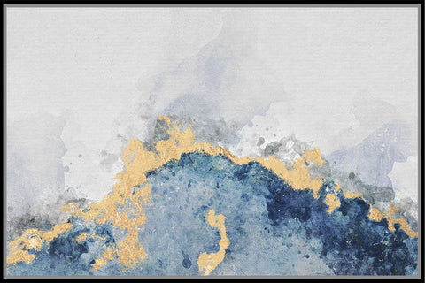 80X120 BLUE AND GOLD FOIL WITH LEAF EFFECT