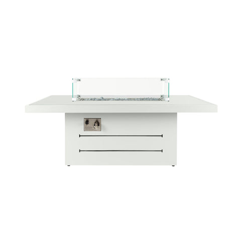 Capri Coffee Fire Pit Table - White Plain Glass - GA-F2020032A