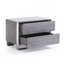 Diseno - Bedside Table with Silver Legs + Glass