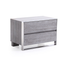 Diseno - Bedside Table with Silver Legs + Glass