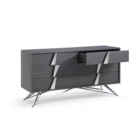 Divano - Dresser with Silver Design Detail + Glass