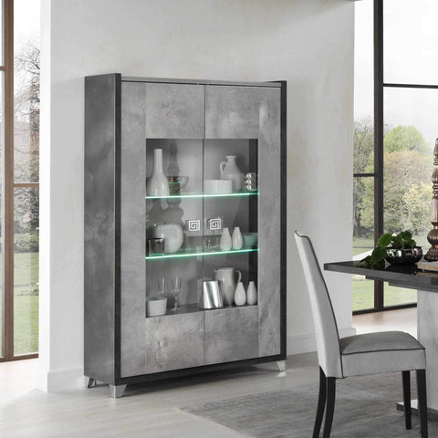 Elegante - Glass Cabinet 2 Doors with LED
