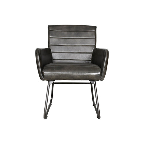 Ezra Leather Chair - Charcoal