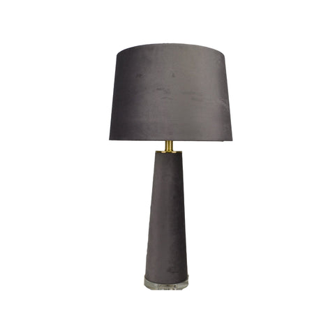GL28911TO_51_Dark_Gey_Fabric_Lamp_with_Dark_Grey_Velvet_Shade_A