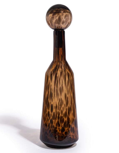 GW170 - TALL AMBER LEOPARD PRINT APOTHERCARY BOTTLE