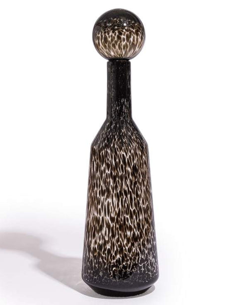GW172 - CLEAR LEOPARD PRINT APOTHERCARY GLASS BOTTLE