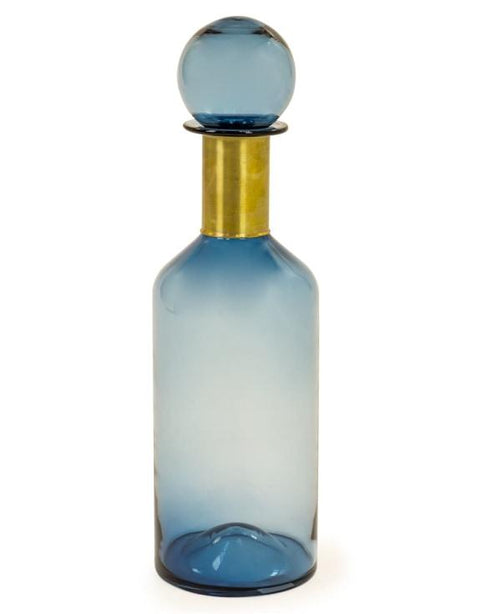 GW96 - BLUE TALL GLASS APOTHERCARY BOTTLE