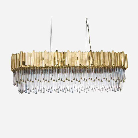 Kale - Pendant Light - Crystal Rectangular - Gold