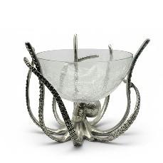 Octopus Stand and Crackle Glass bowl