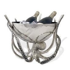 Octopus Stand with Hammered Steel Bowl