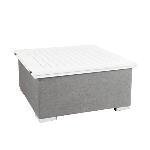 Riviera Retreat Pop Up Garden Table - White Top with Light Grey Fabric - GA-F2018011 AA