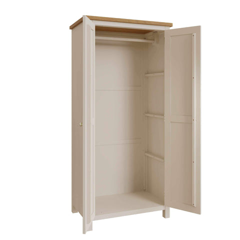 Roman Painted - 2 Door Full Hanging Wardrobe - Truffle