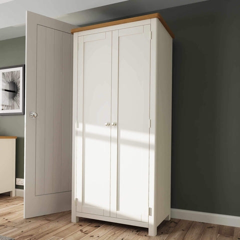 Roman Painted - 2 Door Full Hanging Wardrobe - Truffle