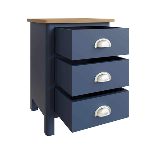 Roman Painted - 3 Drawer Bedside Cabinet - Blue