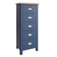 Roman Painted - 5 Drawer Narrow Chest - Blue