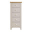 Roman Painted - 5 Drawer Narrow Chest  - Truffle