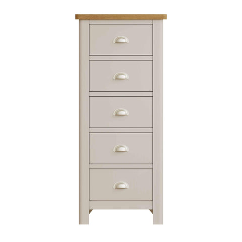Roman Painted - 5 Drawer Narrow Chest  - Truffle