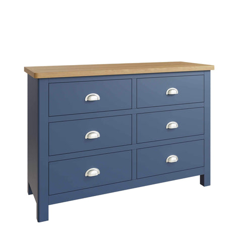 Roman Painted - 6 Drawer Chest - Blue