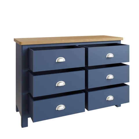 Roman Painted - 6 Drawer Chest - Blue