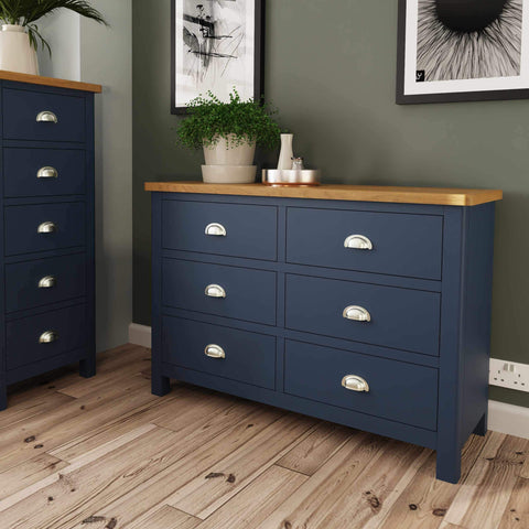 Roman Painted - 6 Drawer Chest - Blue