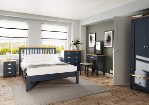 Roman Painted - Double Bed  - Blue