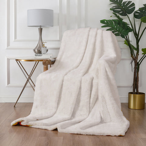 Shadow Natural Faux Fur Throw
