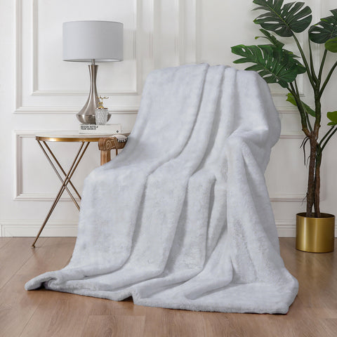 Shadow Silver Faux Fur Throw