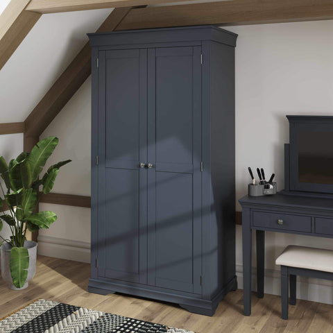 Swayne 2 Door Full Hanging Wardrobe - Midnight Grey