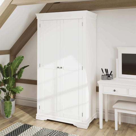 Swayne 2 Door Full Hanging Wardrobe - White