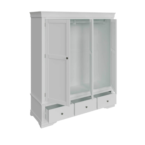 Swayne 3 Door 2 Drawer Wardrobe - White