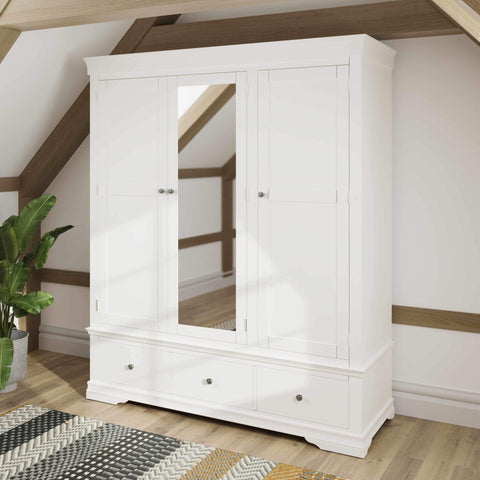 Swayne 3 Door 2 Drawer Wardrobe - White