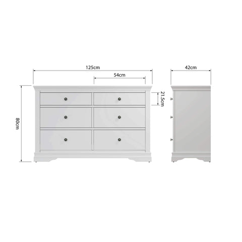 Swayne 6 Drawer Chest - White