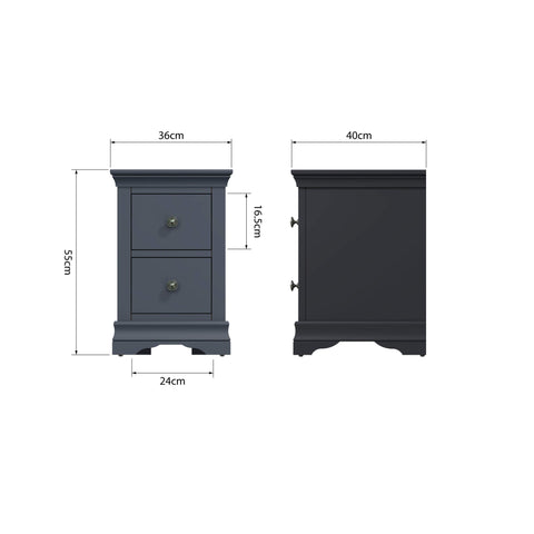 Swayne Bedside Cabinet - Midnight Grey