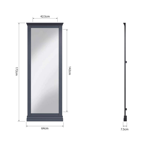 Swayne Cheval Mirror - Midnight Grey