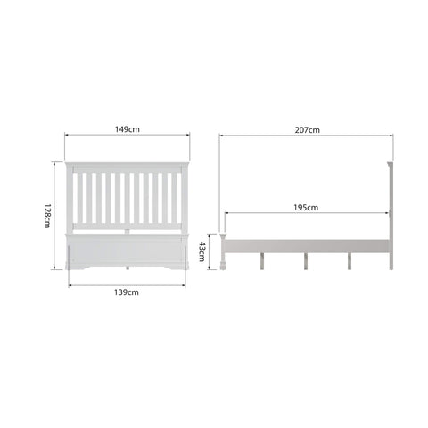 Swayne Double Bed - White