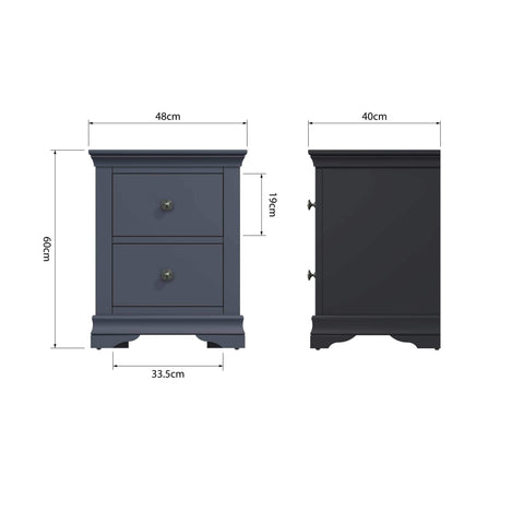 Swayne Large Bedside Cabinet - Midnight Grey