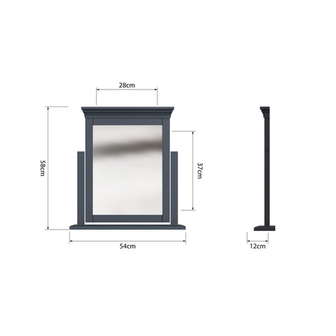 Swayne Trinket Mirror - Midnight Grey